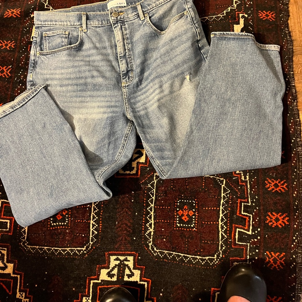 Loft  “Made and Loved” Loft classic distressed blue jeans 32p - Picture 6 of 9
